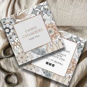 Carte De Visite Carré Formes de Boho Terme