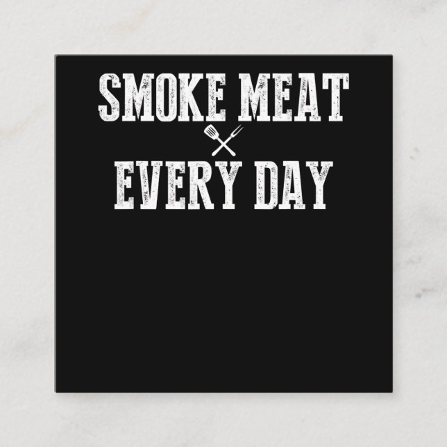 Carte De Visite Carré Funny Bbq Smoker Accessoire Pitmaster Papa Grillin (Devant)