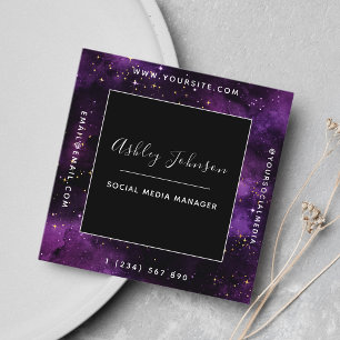 Carte De Visite Carré Galaxie cosmique Médias sociaux modernes L'espace