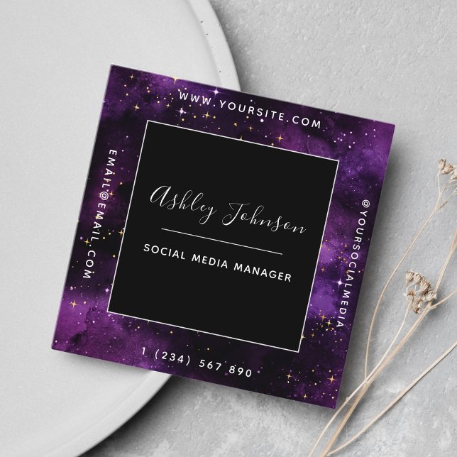 Carte De Visite Carré Galaxie cosmique Médias sociaux modernes L'espace  (Créateur téléchargé)
