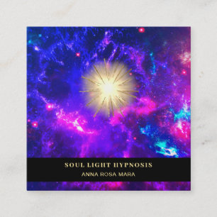 Carte De Visite Carré Galaxie curative d'étoile d'univers d'éclat de S