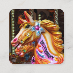 Carte De Visite Carré Gallopers 02 (Chevaux Fairground)