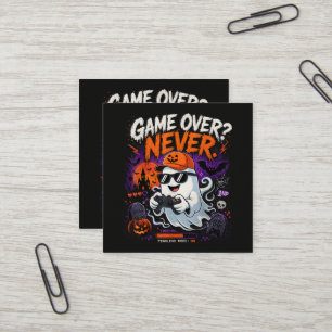 Carte De Visite Carré Game Over Jamais Drôle Gamer Fantôme Halloween