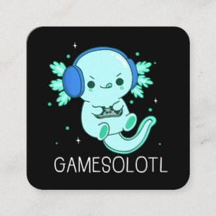 Carte De Visite Carré Gamesolotl Axolotl Gamer