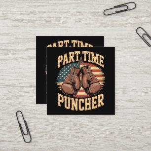 Carte De Visite Carré Gants de boxe Part Time Puncher