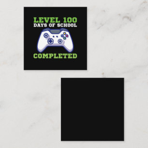 Carte De Visite Carré Garçons Niveau 100 Jours d'école terminés 