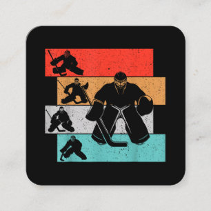 Carte De Visite Carré Gardien de but de hockey sur glace Joueur de hocke