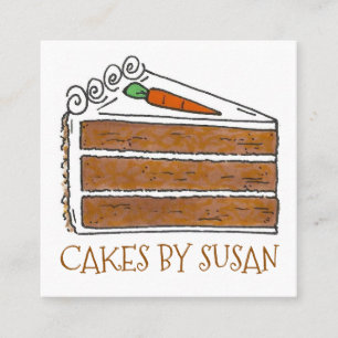 Carte De Visite Carré Gâteaux De Carottes Gâteau Décorateur Tranches Bou
