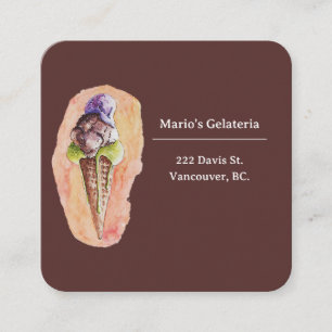 Carte De Visite Carré Gelato Gelateria Ice Cream Shop
