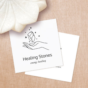 Carte De Visite Carré Gemstone Energy Crystal Healer