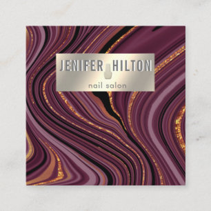 Carte De Visite Carré Géode d'agneau contemporain Bourgogne doré salon