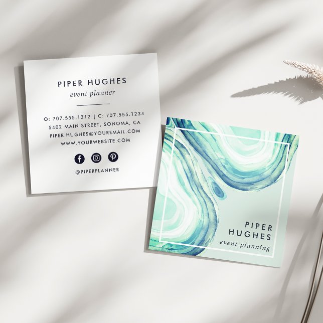 Carte De Visite Carré Géode Seaglass (Créateur téléchargé)