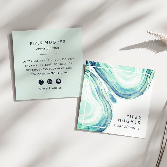 Carte De Visite Carré Géode Seaglass (Créateur téléchargé)