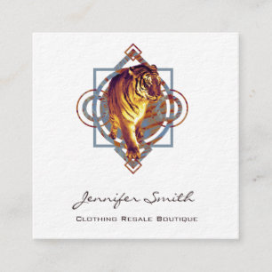Carte de visite carré Geometric Tiger