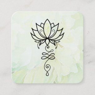 Carte De Visite Carré *~* Géométrie florale sacrée Nirvana Yoga Peony
