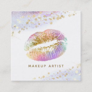 Carte De Visite Carré *~* Girly Beauty Gold Pastel Parties scintillant L