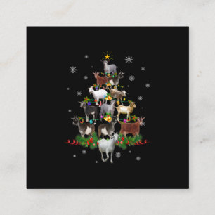 Carte De Visite Carré Goat Christmas Tree Snow Goat Xmas