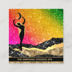 Carte De Visite Carré *~* Goddess Woman Ombre Rainbow Parties scintillan