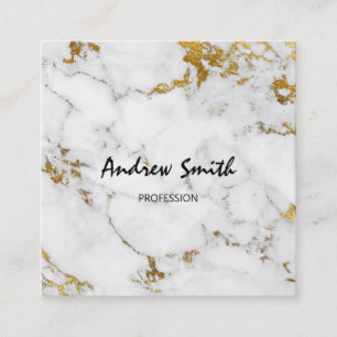 Carte De Visite Carré Gold Carrare Gray Marble Vip Consulting Services