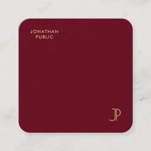 Carte De Visite Carré Gold Color Monogrammed Premium Pearl Luxuriant