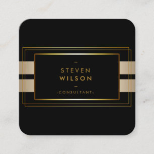 Carte De Visite Carré Gold Foil Faux Web Modern Computer Financial