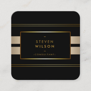 Carte De Visite Carré Gold Foil Faux Web Modern Computer Financial
