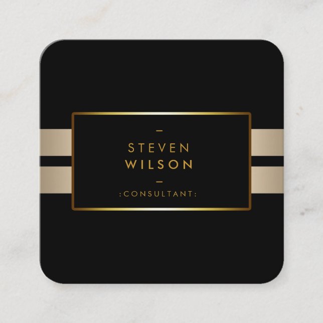 Carte De Visite Carré Gold Foil Faux Web Modern Computer Financial (Devant)