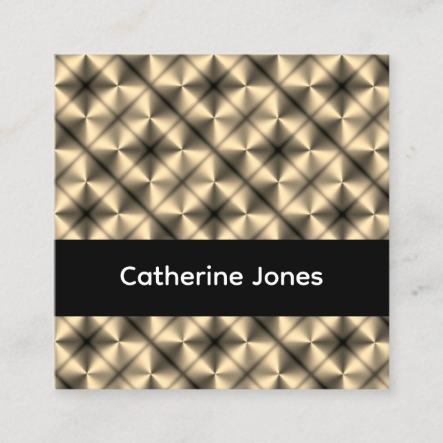 Carte De Visite Carré Gold geometric pattern black (Devant)