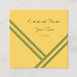 Carte De Visite Carré Gold Green Diagonal Stripes Design graphique moder