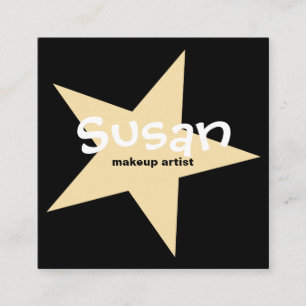Carte De Visite Carré Gold Star sur Black