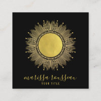 Gold Sun Faux Foil Mandala Black Jewelry Designer