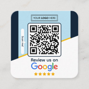 Carte De Visite Carré Google Avis Code QR de lien de révision d'entrep