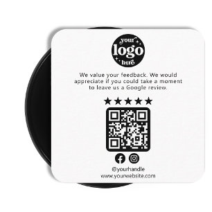 Carte De Visite Carré Google Reviews QR Code Modern Company Logo