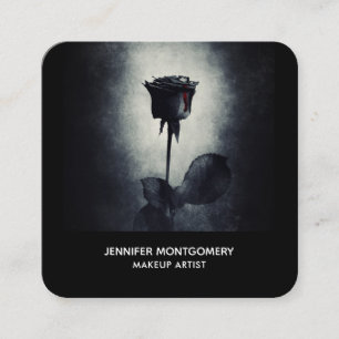 Carte De Visite Carré Goth Black Rose Dripping Blood