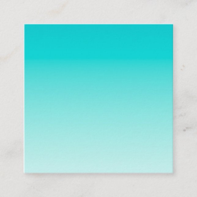 Carte De Visite Carré gradient aqueux turquoise (Devant)