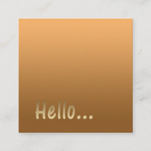 Carte De Visite Carré Gradient One Color Gold Hello avec le texte person