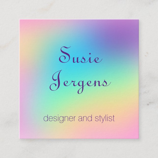Carte De Visite Carré Gradient pastel doux (Devant)