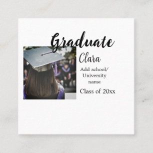 Carte De Visite Carré Graduation ajouter nom classe de 20xx félicitation