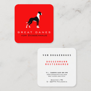 Carte De Visite Carré Grand Danois Boston Mantle rouge