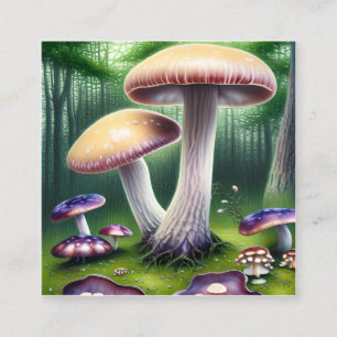 Carte De Visite Carré Graphique de champignons