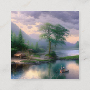 Carte De Visite Carré Graphique de pêche