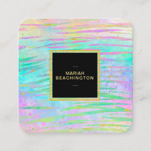 Carte De Visite Carré ** Gras Colorful Animal Abstrait AP93 Neon Or