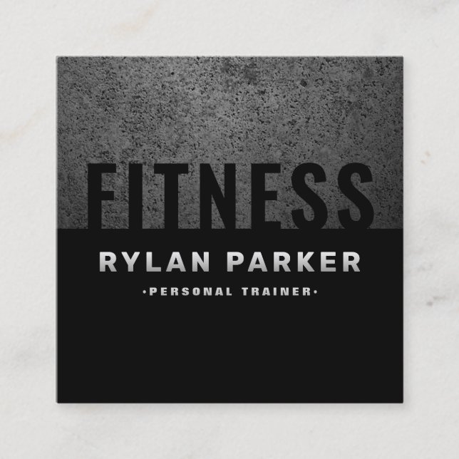 Carte De Visite Carré Gras masculin rugueux et moderne (Devant)