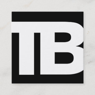 Carte De Visite Carré Gras moderne noir professionnel 2 lettres Monogram