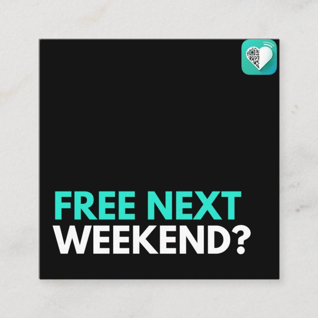 Carte De Visite Carré Gratuit le week-end prochain ? (Devant)