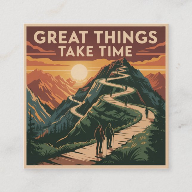 Carte De Visite Carré Great Things Take Time (Devant)
