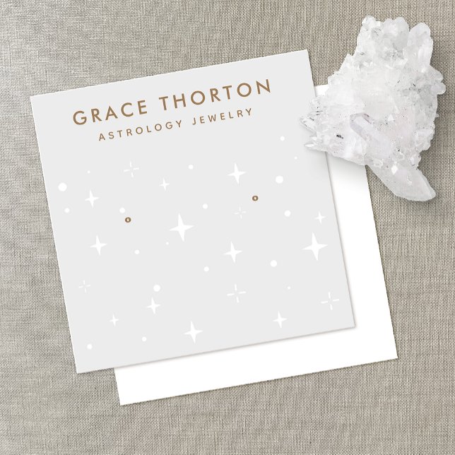 Carte De Visite Carré Grey Astrology Stars Earring Jewelry  Display Card (Créateur téléchargé)