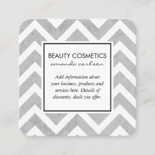 Carte De Visite Carré Grey Chevron contemporain