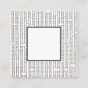 Carte De Visite Carré Grille Industrielle Noir Et Blanc Moderne Géométri