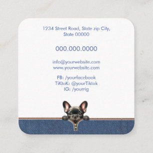 Carte De Visite Carré Groomer de chiens et soins aux animaux
